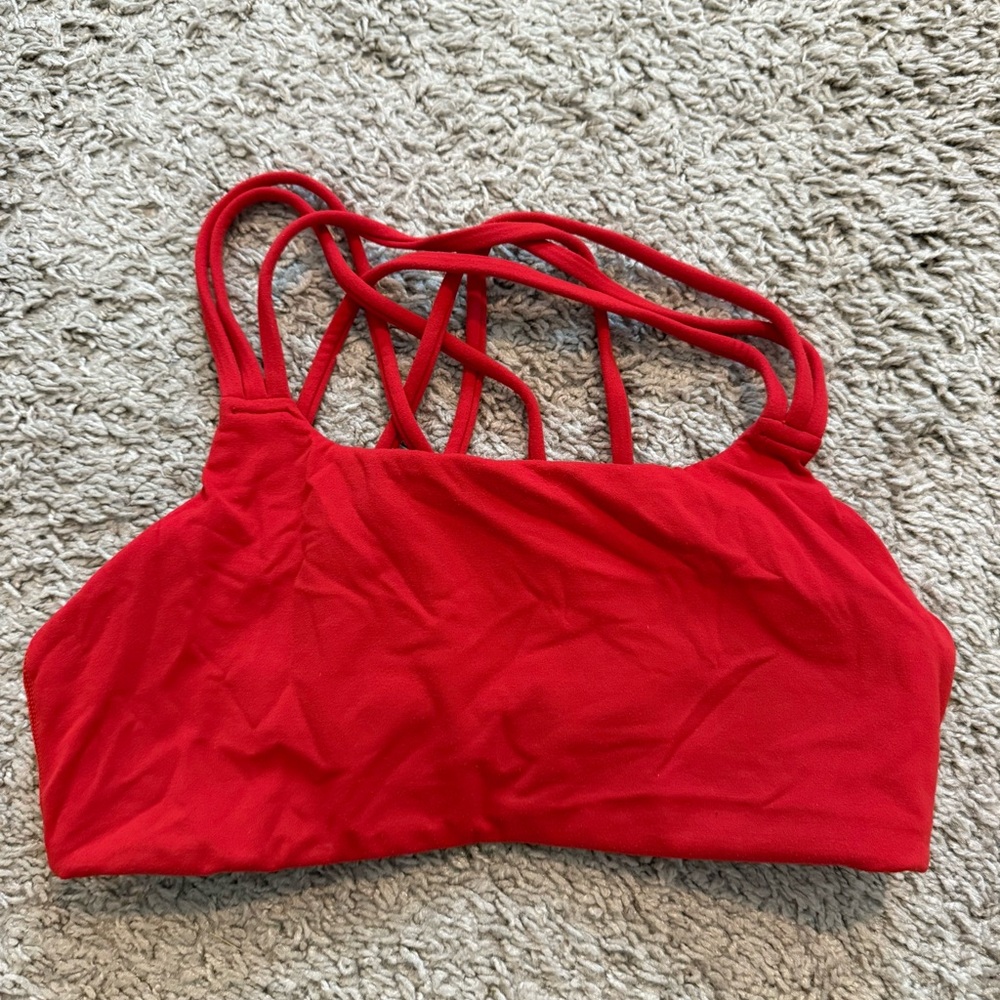 red athleta sports bra